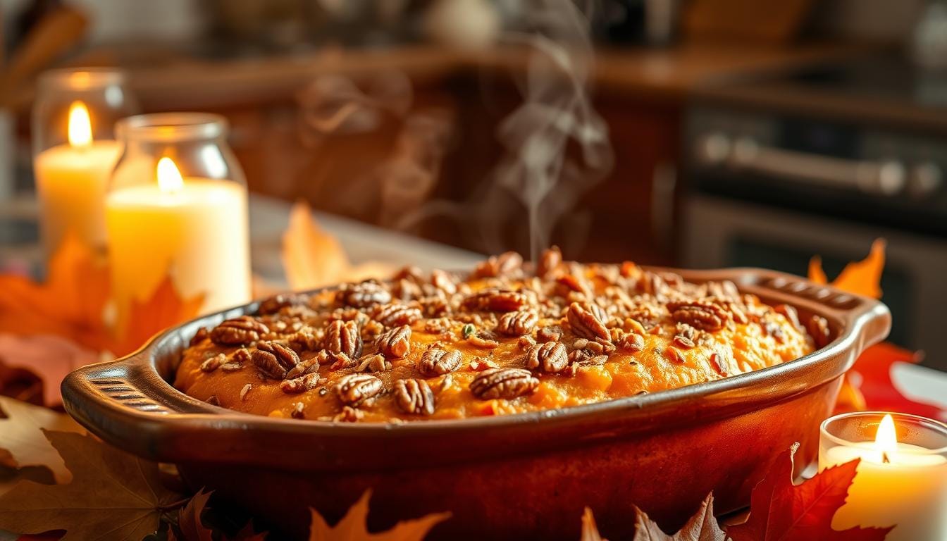 Sweet Potato Casserole Recipe with Pecan Topping